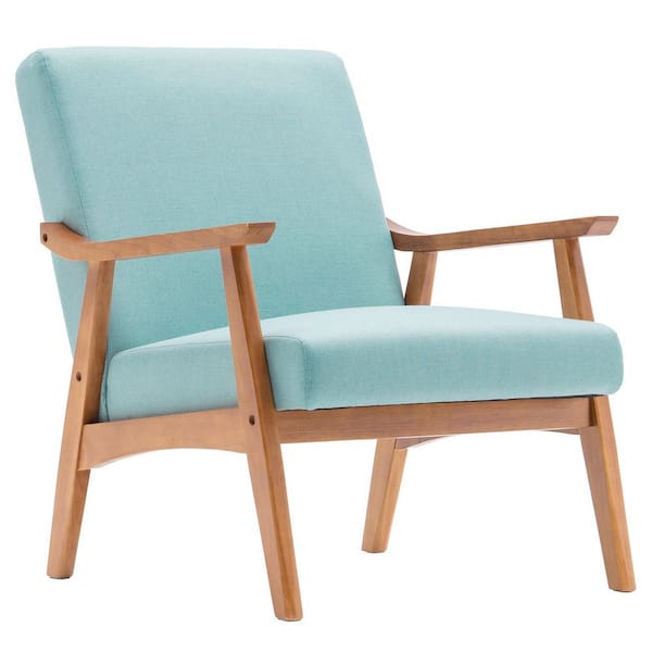 Karl home Mint Green Wood Frame C Backrest Single Seat Arm Chair