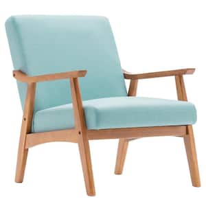 Mint Green Wood Frame C Backrest Single Seat Arm Chair