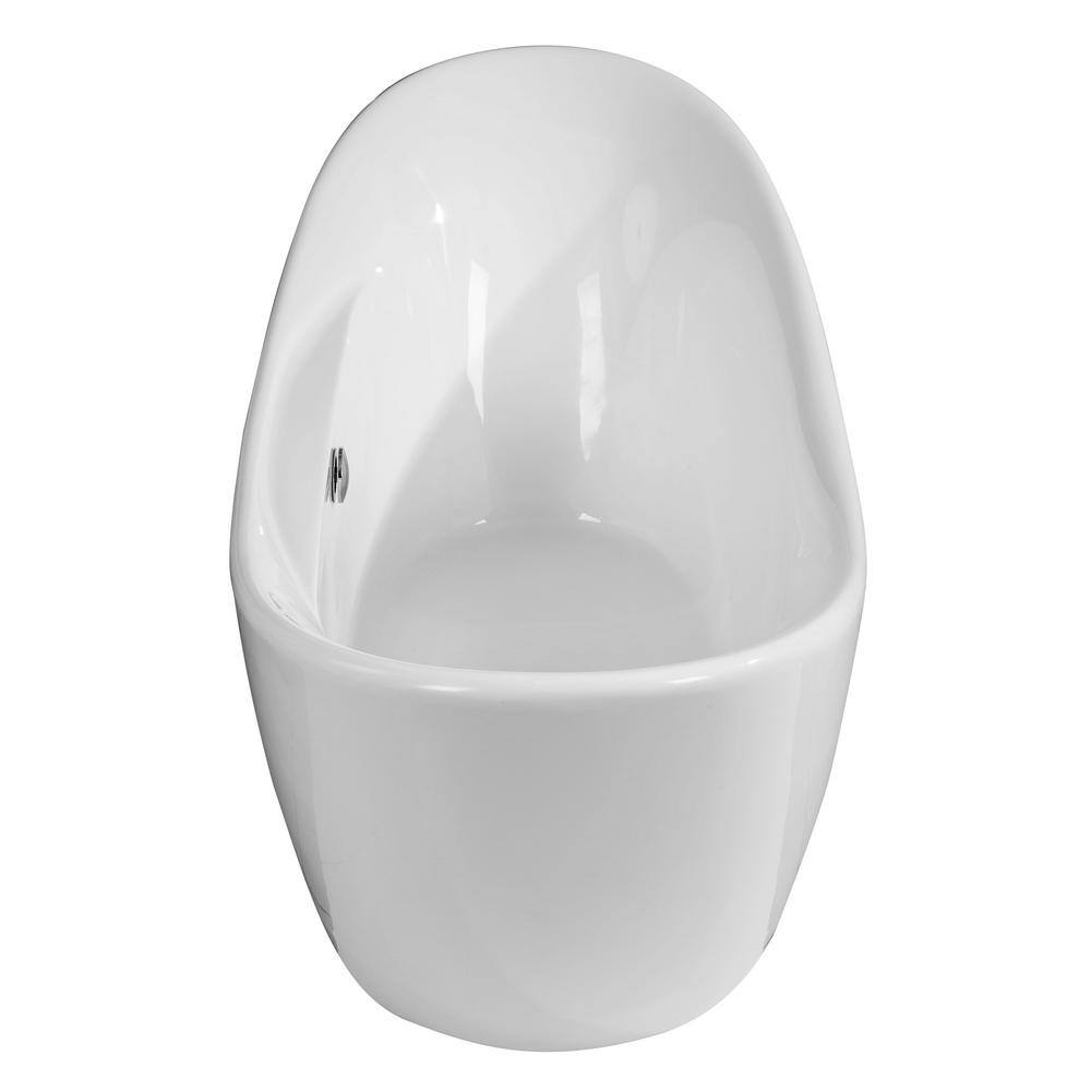 68'' White Freestanding Acrylic Soaking Bathtub