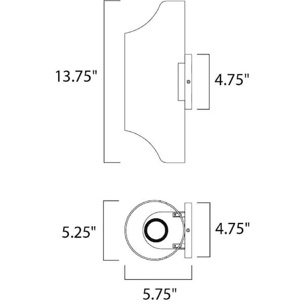 Lightray 2-Light Architectural Bronze Integrated LED Outdoor Wall Lantern Sconce