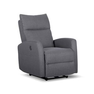 29.25 in. W x 37 in. D x 40.5 in. H Smoke Oslo Power Recliner with USB Charger