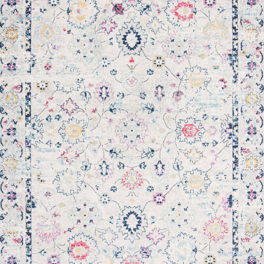 Light Grey and Fuchsia 8' x 10' Hand-knotted Synthetic Rug
