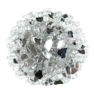 Quantum Glacial Silver Gray 0.25 cu. ft. per Bag (0.5 in. ) Fire Glass Pebbles 20 lb. Bag