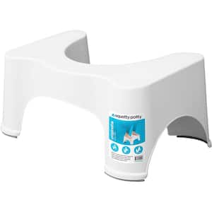 9 in. Ecco Plastic Toilet Stool in White