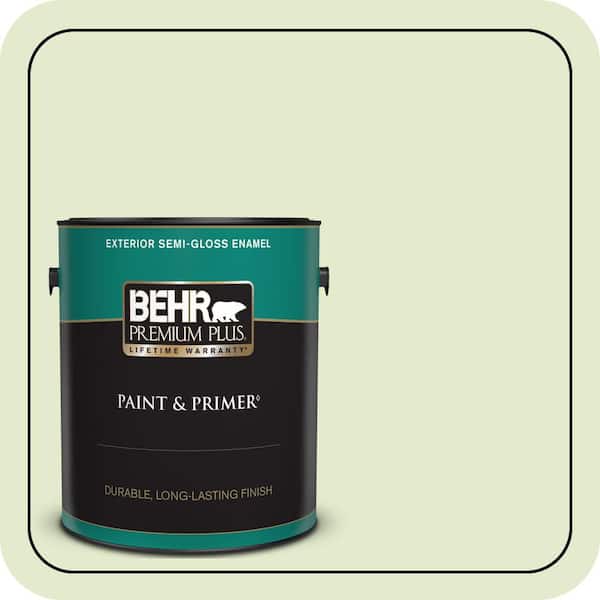 BEHR PREMIUM PLUS 1 gal. #P370-2 Praying Mantis Semi-Gloss Enamel Exterior Paint & Primer