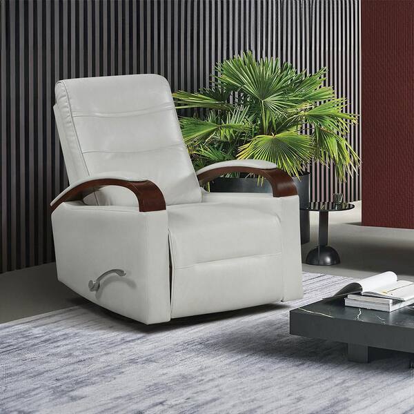 Lazzara Lyric Smoke Color Faux Leather Manual Swivel Glider