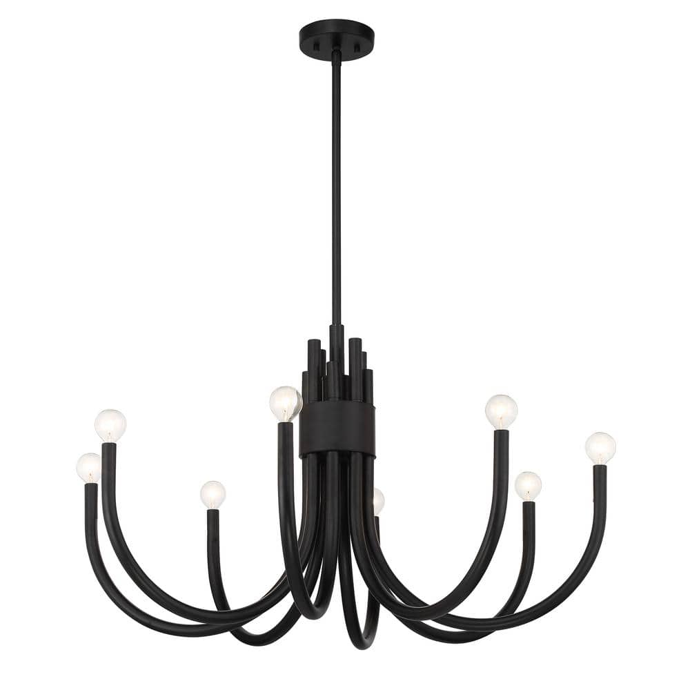 Sorrento Matte Black 8-Light Adjustable Chandelier