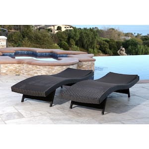 Everly Espresso 2-Piece Wicker Outdoor Chaise Lounge