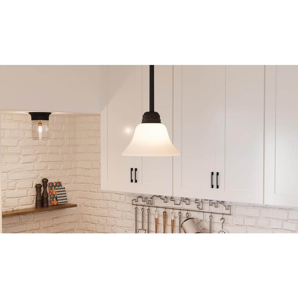 Elegant Bronze Mini Globe Pendant with Alabaster Glass Shade