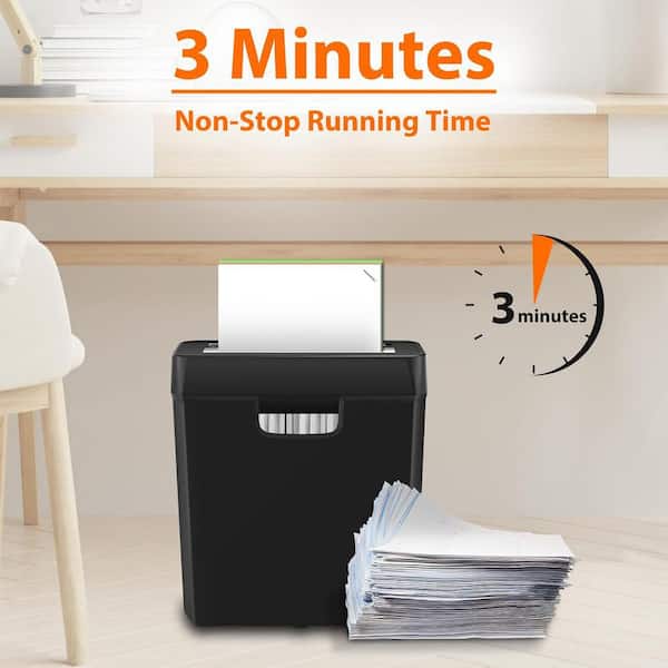 Lukyamzn 6-Sheet Strip Cut Paper Shredder with Jam Proof