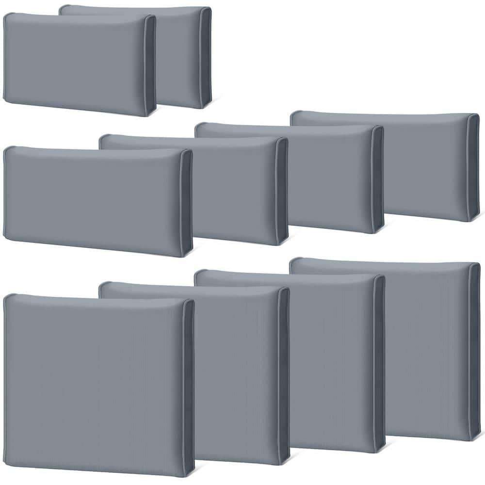 Angel Sar 10-Piece 26 in. Outdoor Cushion Covers, Grey