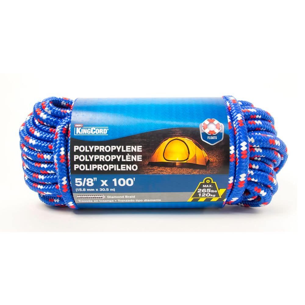5/8 in. x 100 ft. Diamond Braid Polypropylene Rope, Assorted Green or Blue Finish price history on PriceWatchPro