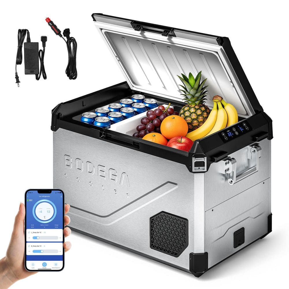 BODEGA 29.1 in. 2.12 cu. ft. 12-Volt Car Refrigerator Retro Mini