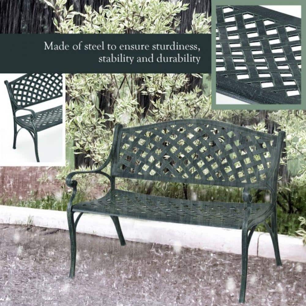 Ancient Green 40" Aluminum Classic Outdoor Garden Bench