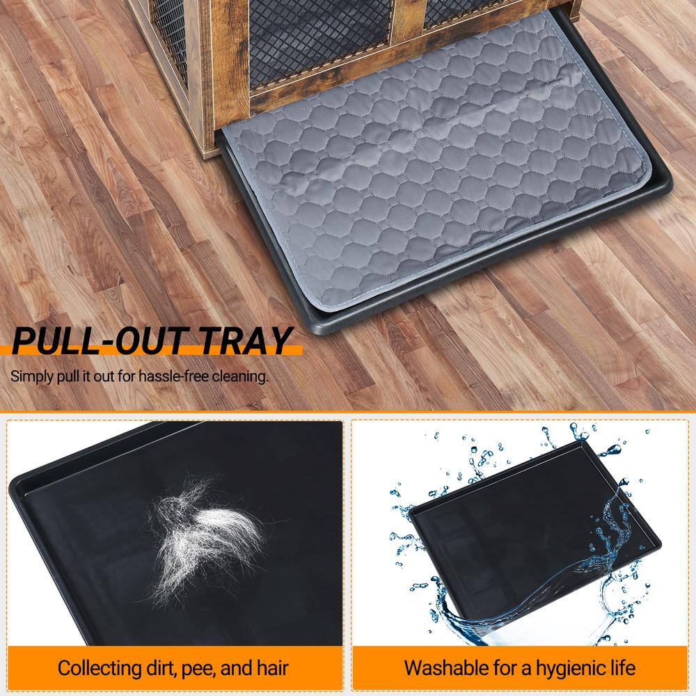 38.6 in. Brown Rectangle MDF End Table - thumbnail 5