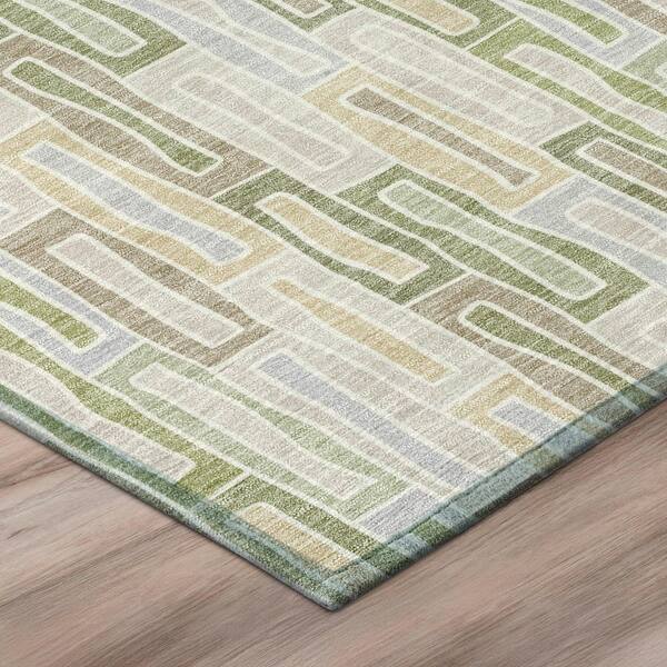 Chantille Machine Washable Indoor/Outdoor Abstract ACN3054 Sage 9 ft. x 12 ft. Area Rug