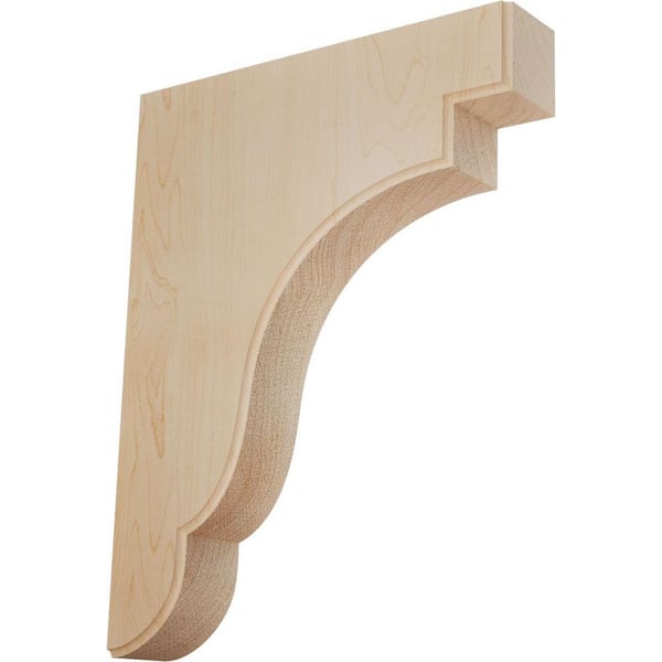 Ekena Millwork 1-3/4 in. x 8-1/2 in. x 11 in. Maple Bedford Wood Bracket