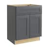Home Decorators Collection Washington 27 in. W x 24 in. D x 34.5 in. H Assembled Plywood Sink Base Kitchen Cabinet in Onyx with Soft Close SB27-WVO