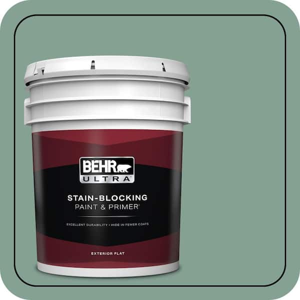 BEHR ULTRA 5 gal. #S420-4 Australian Jade Flat Exterior Paint & Primer