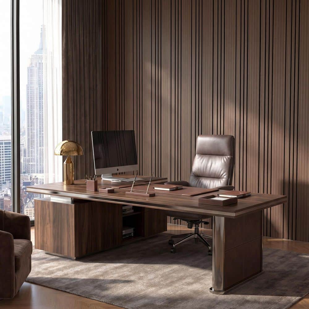 Walnut Brown 0.7 in. x 1.97 ft. x 1.97 ft. Staggered Wood Slat Acoustic Decorative Wall Paneling (8 Piece/31 sq. ft. )