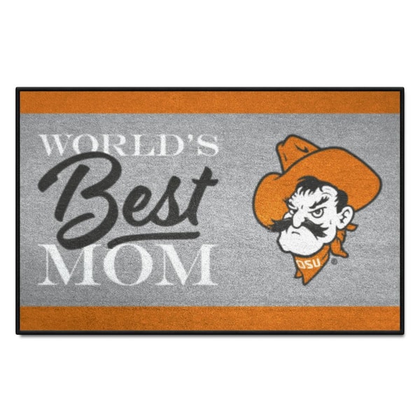 FANMATS Oklahoma State Cowboys Orange World's Best Mom 19 in. x 30 in. Starter Mat Accent Rug