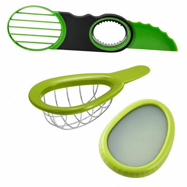 3-Piece Avocado Tool Set, Mashing Kitchen Tool for Cutting Peeling and Storing Avocados Daily Use