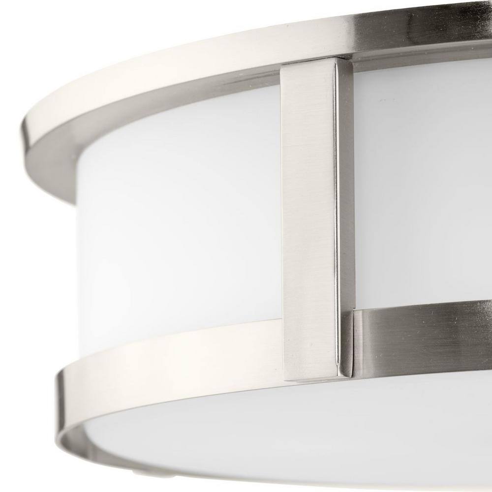 Gilliam 16" Brushed Nickel and Glass 3-Light Flush Mount