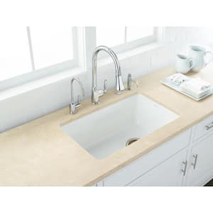 Allia Undermount Fireclay 31 in. Single Bowl Kitchen Sink in White
