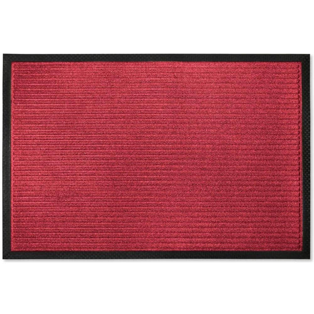 Indoor Outdoor Doormat Maroon 36 in. x 60 in. Stripes Floor Mat price history on PriceWatchPro