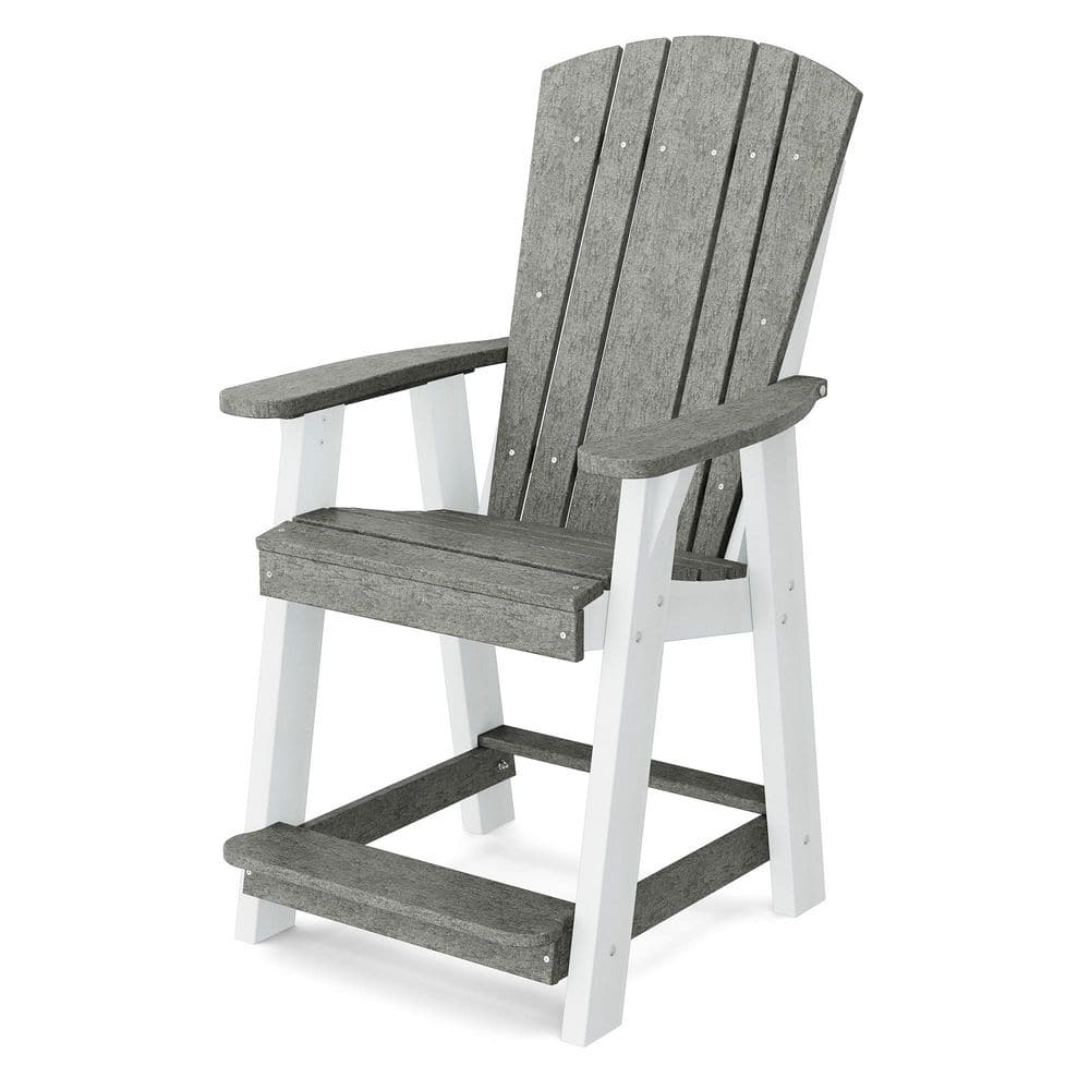 Heritage Dark Gray and White Plastic Outdoor Balcony Chair price history on PriceWatchPro