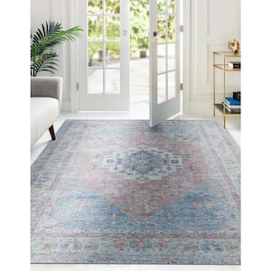 Rust Hand-Woven Wool Classic Oriental Design Rug, 8 ft. x 10 ft. Area Rug