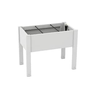30 in. L x 18 in. W x 24 in. H Modular Self-Watering White Plastic Raised Beds