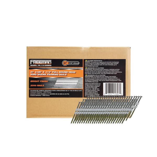 0.113 in. x 2-3/8 in. 21-Degree Plastic Collated Brite Ring Shank Full Round Head Framing Nails (2000-Count)