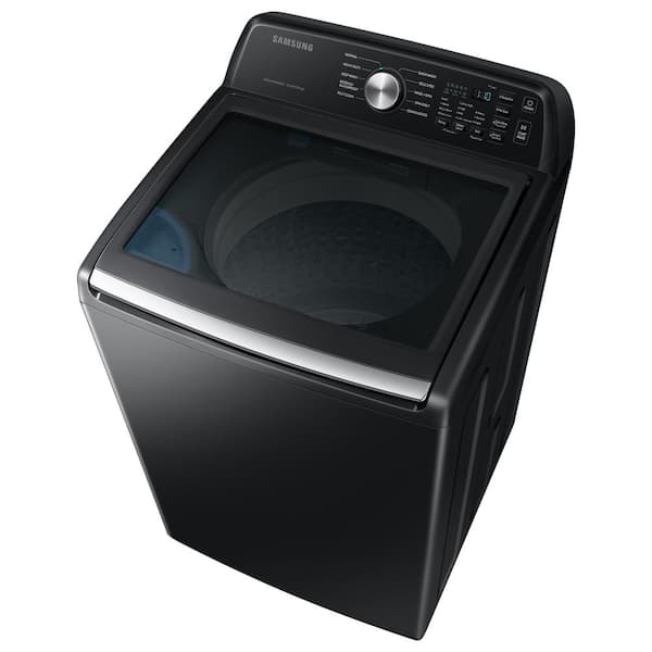 Samsung - 4.7 cu. ft. Large Capacity Smart Top Load Washer in Brushed Black with Impeller and Active WaterJet