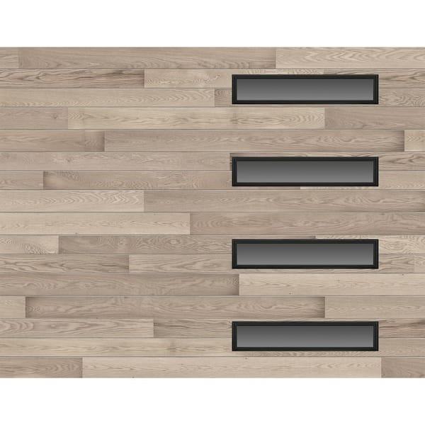 Clopay Modern Steel 9 ft. X 7 ft. 18.4 R-Value Insulated Wood Look Plank Coastal Gray Garage Door with Slim Windows