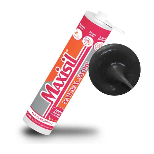 Maxisil 10.5 oz. Black (Anthracite) Standard Tube Natural Stone Silicone Sealant Tube (Each)