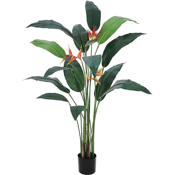 6 ft. (72 in.) Bird of Paradise Artificial Bird Plant Fake Palm Tree Modern Decor Faux Plants