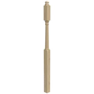 Stair Parts 4945 60 in. x 3 in. Unfinished Poplar Mushroom Top Newel Post for Stair Remodel