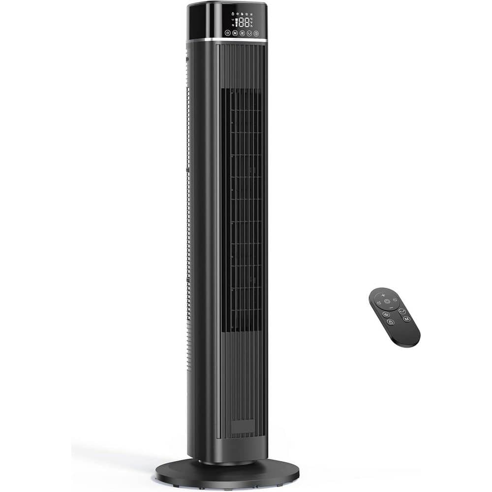 40 in. 3-Speeds Tower Fan in Black with Remote, 90° Oscillating, 4 Modes,12H Timer, LED Display, 27ft/s Velocity price history on PriceWatchPro