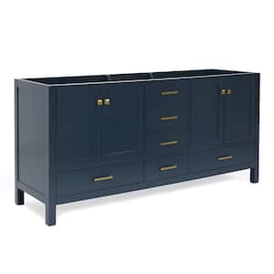 Cambridge 72 in. W x 21.5 in. D x 34.5 in. H Double Freestanding Bath Vanity Cabinet Only in Midnight Blue