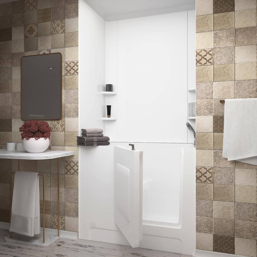 Telluride 47.25'' x 27'' White Acrylic Walk-In Air Bathtub