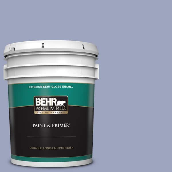 BEHR PREMIUM PLUS 5 gal. #620D-4 Veranda Iris Semi-Gloss Enamel Exterior Paint & Primer