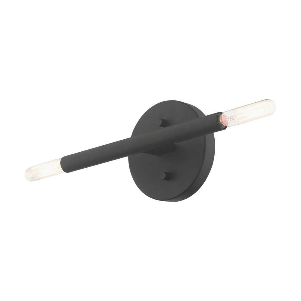 Copenhagen Mid-Century Modern Black and Bronze 2-Light Wall Sconce