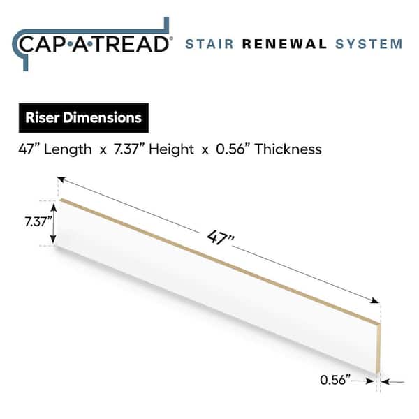 Restored Wood/Bienville Forest Oak/Seasoned Wd 47 in. L x 7.37 in. W x 0.56 in. T Vinyl Stair Reversible Riser