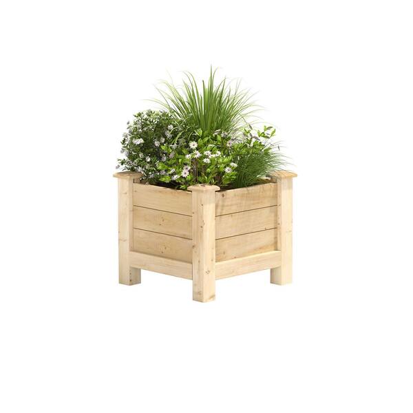 Greenes Fence 16 in. L x 16 in. W x 17 in. H Original Cedar Elevated Planter