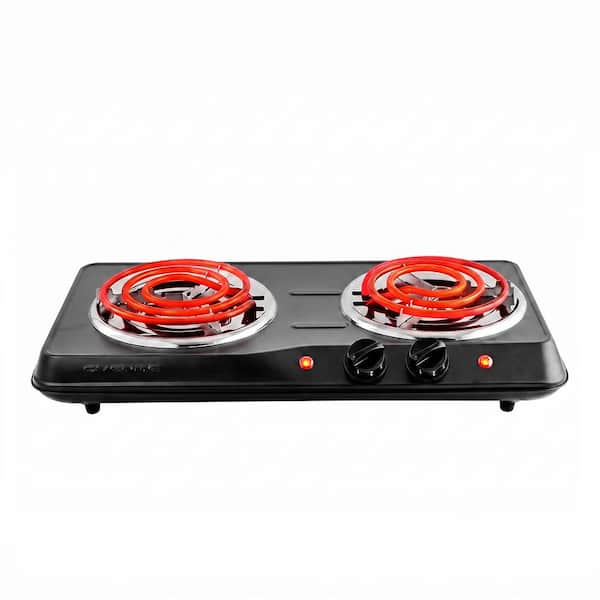 Double Coil Burner 6 in. and 5.75 in. Black Hot Plate