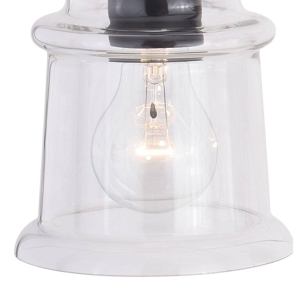 Matte Black Jelly Jar 3-Light Vanity Fixture