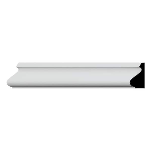 WM163 11/16 in. D x 1-3/8 in. W x 96 in. L Americraft Finger-Joint Pine Base Cap Moulding, Primed Fingerjoint Pine