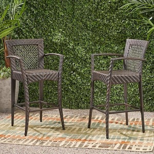 Farley Outdoor Patio Wicker 30 Inch Barstools (2-Pack)