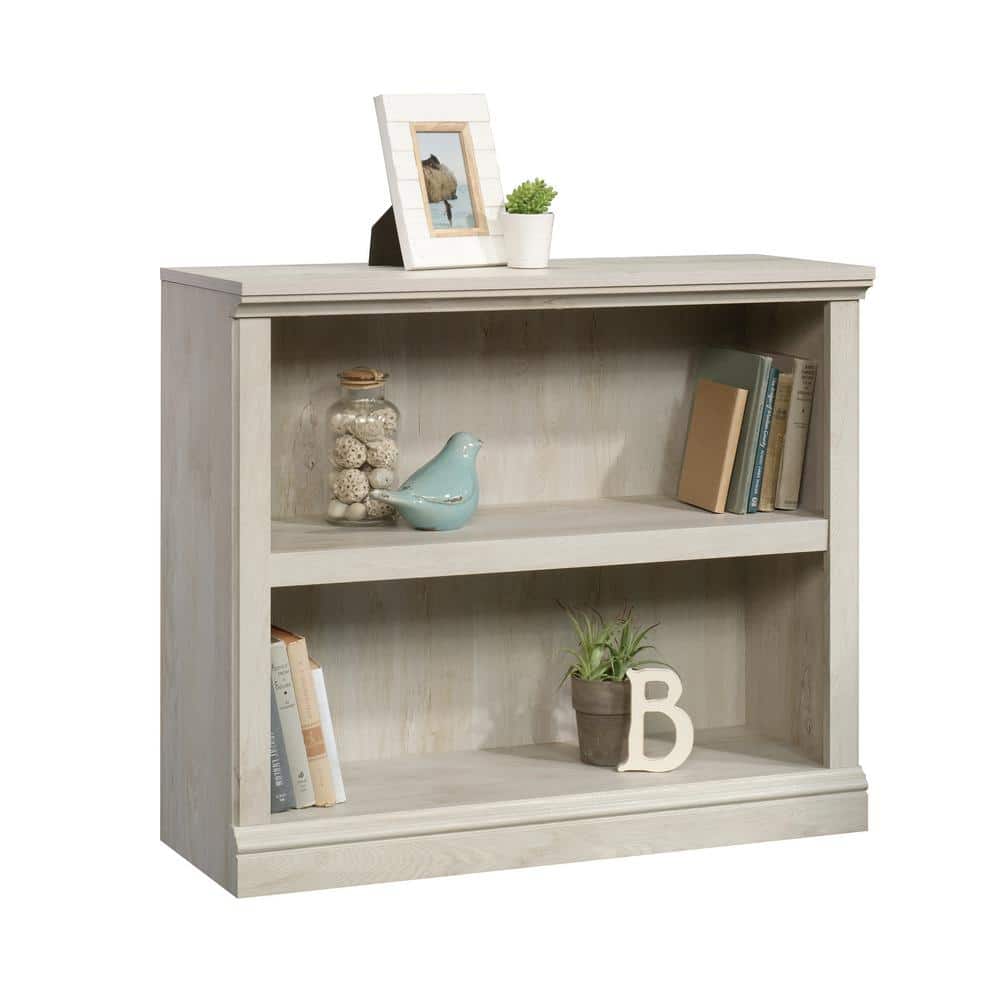 Adjustable Chalked Chestnut Wood 2-Shelf Bookcase